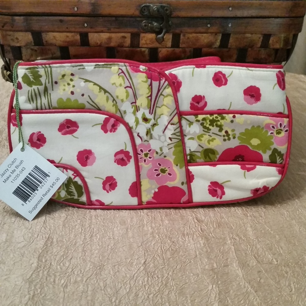 Vera Bradley Make Me Blush Jazzy Clutch